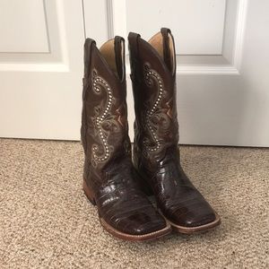 Women’s Ferrini Alligator Print Square Toe Boots